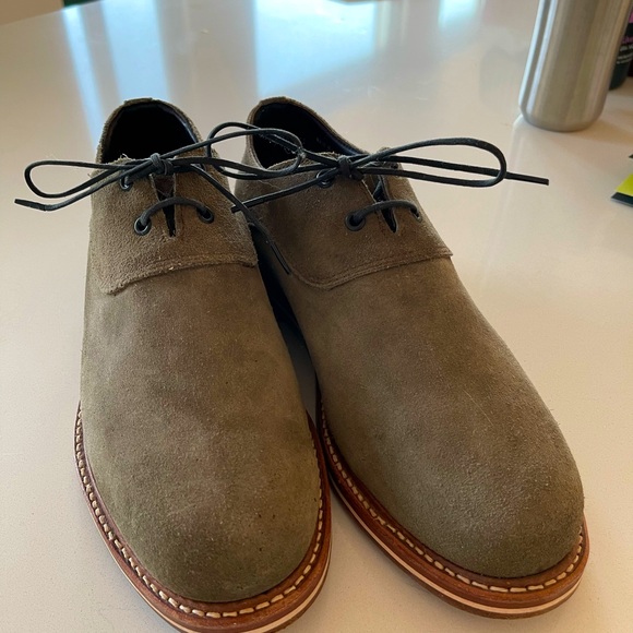 Helm Rancourt suede derby shoe, olive gray 9.5 - Picture 2 of 4